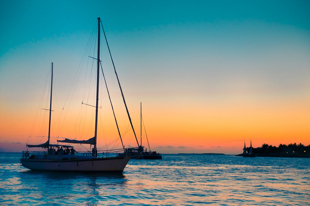 Key West Boats at Sunset