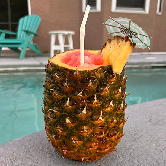 make your Own Pineapple Cup - Add in a frozen concoction to finish your tropical drink and impress your friends. 
