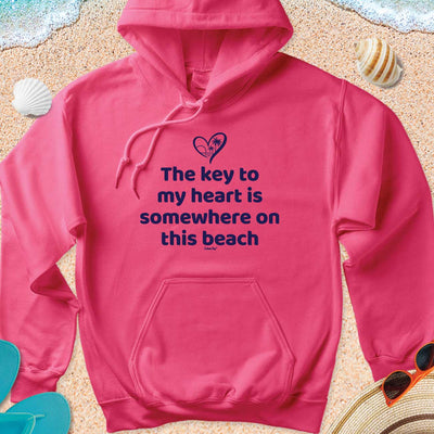 The Key To My Heart Is Somewhere On This Beach Soft Style Pullover Hoodie