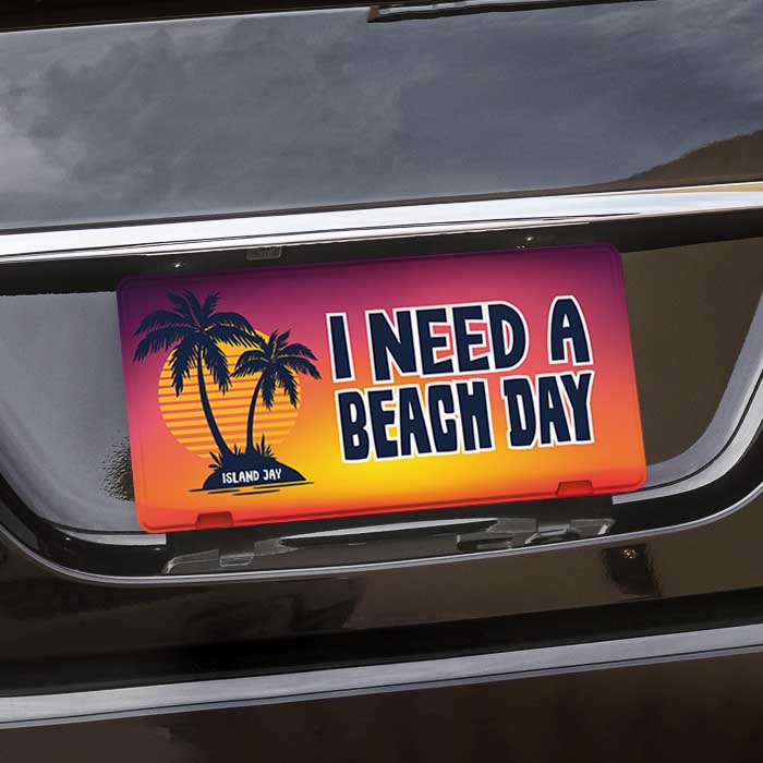 Image of I Need A Beach Day Metal License Plate