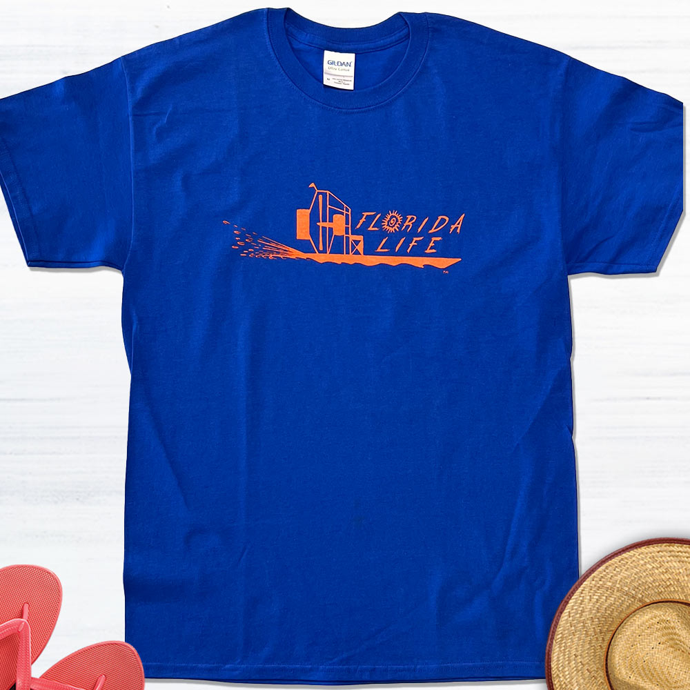Florida Life Airboat Royal Blue T-Shirt