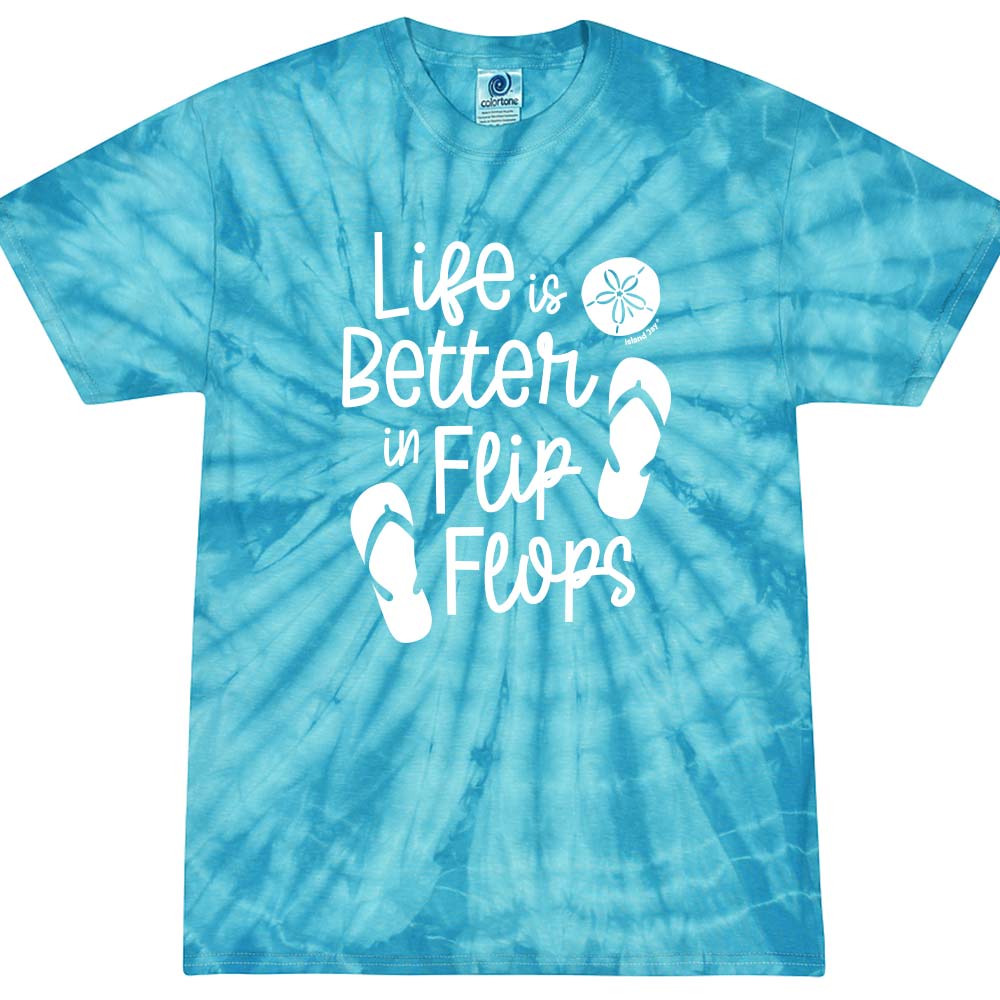 Life Is Better In Flip Flops Tie Dye  T-Shirt CLOSEOUT