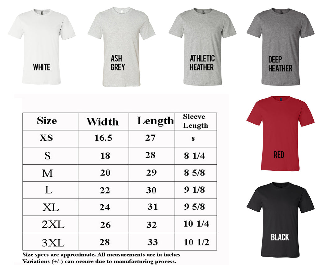 Us Unisex T Shirt Size Chart