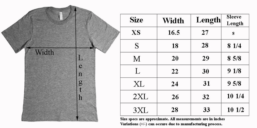 american t shirt size