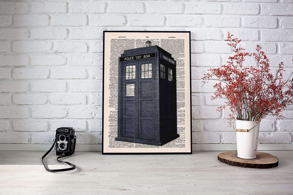 Doctor Who Tardis Vintage Dictionary Poster Fra