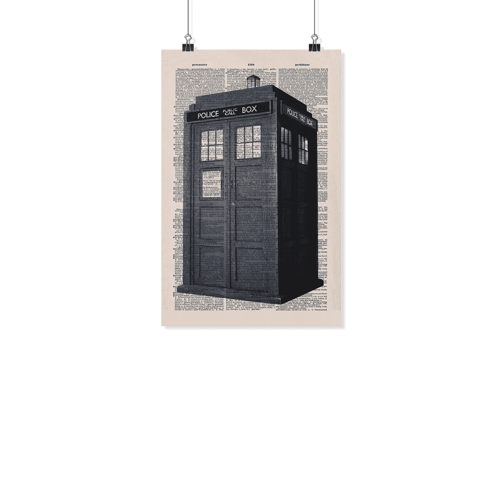 Doctor Who Tardis Vintage Dictionary Poster Fra