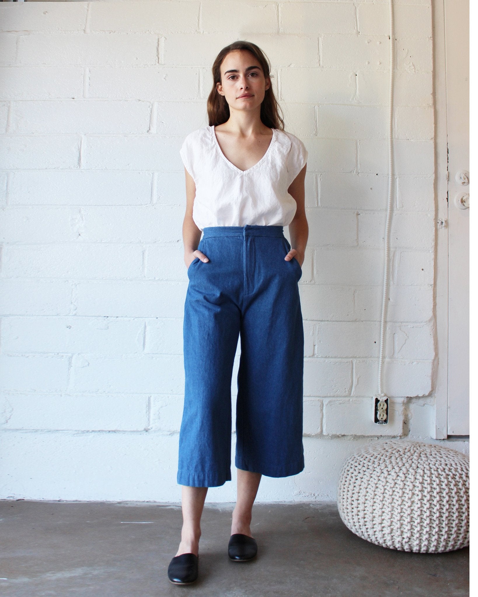 AVA CROPPED PANT - DENIM - 4