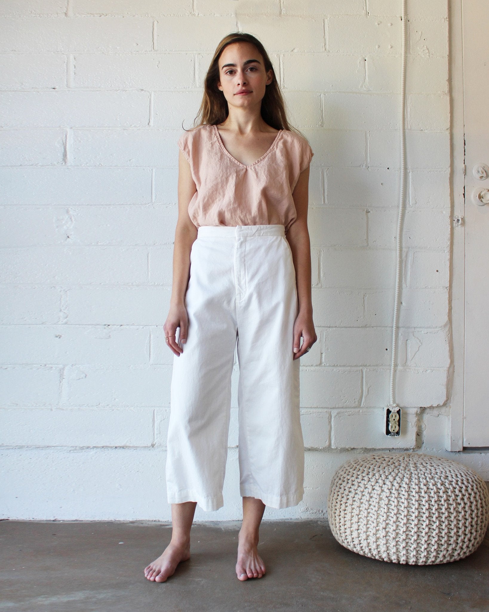 AVA CROPPED PANT - WHITE - 8
