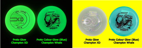 Innova Disc Golf Proto Glow Champion XD and Whale