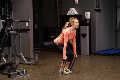 Traditional deadlift with bands