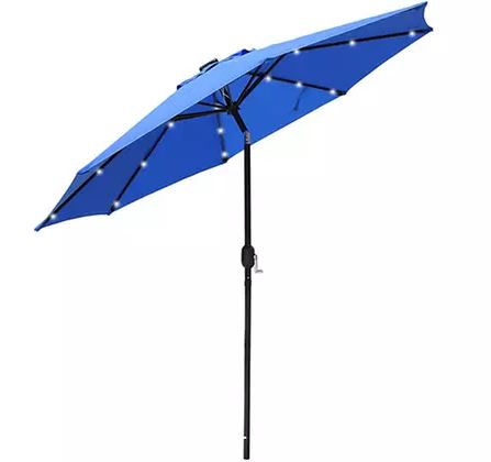 9 Ft Led Solar Patio Umbrella With Tilt And Crank Function Amazingforless