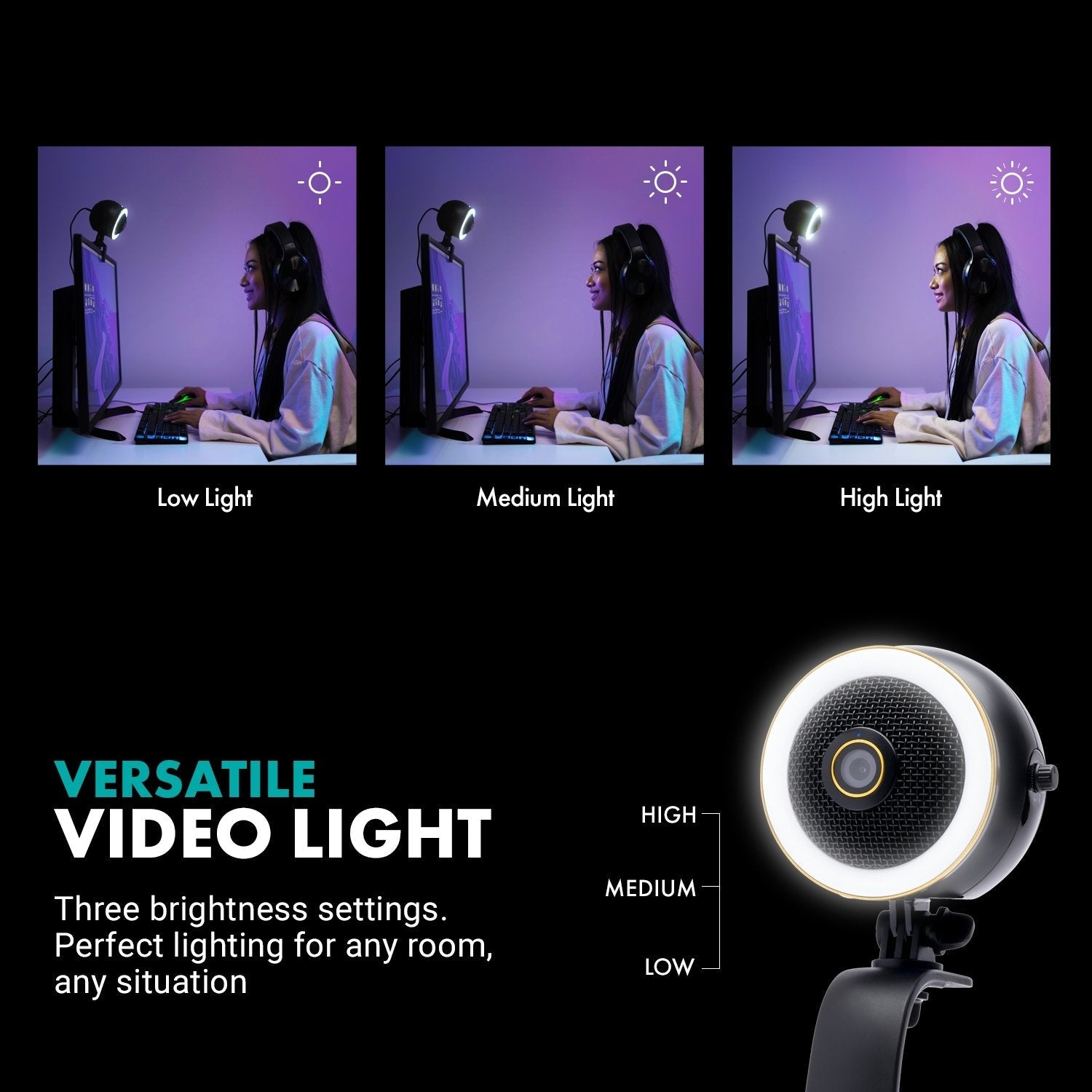 WebMic-HD-Pro | Webcam W/ Microphone + Ring Light | Movo