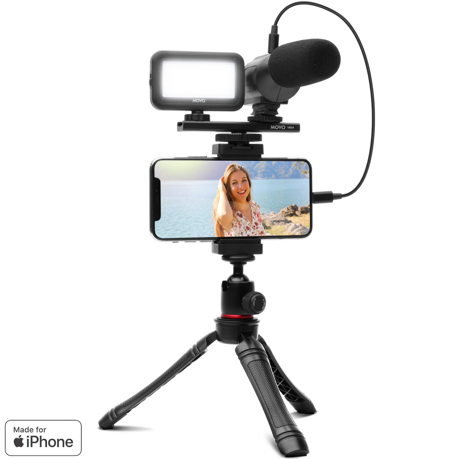 Overvloedig Pakket Prestatie Smartphone Video Kit W/ Tripod, Mic, Light, More | iVlogger | Movo