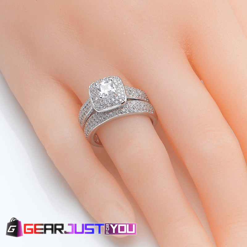 Luxurious Princess Style Cubic Zirconia Crystal Women S Wedding Ring