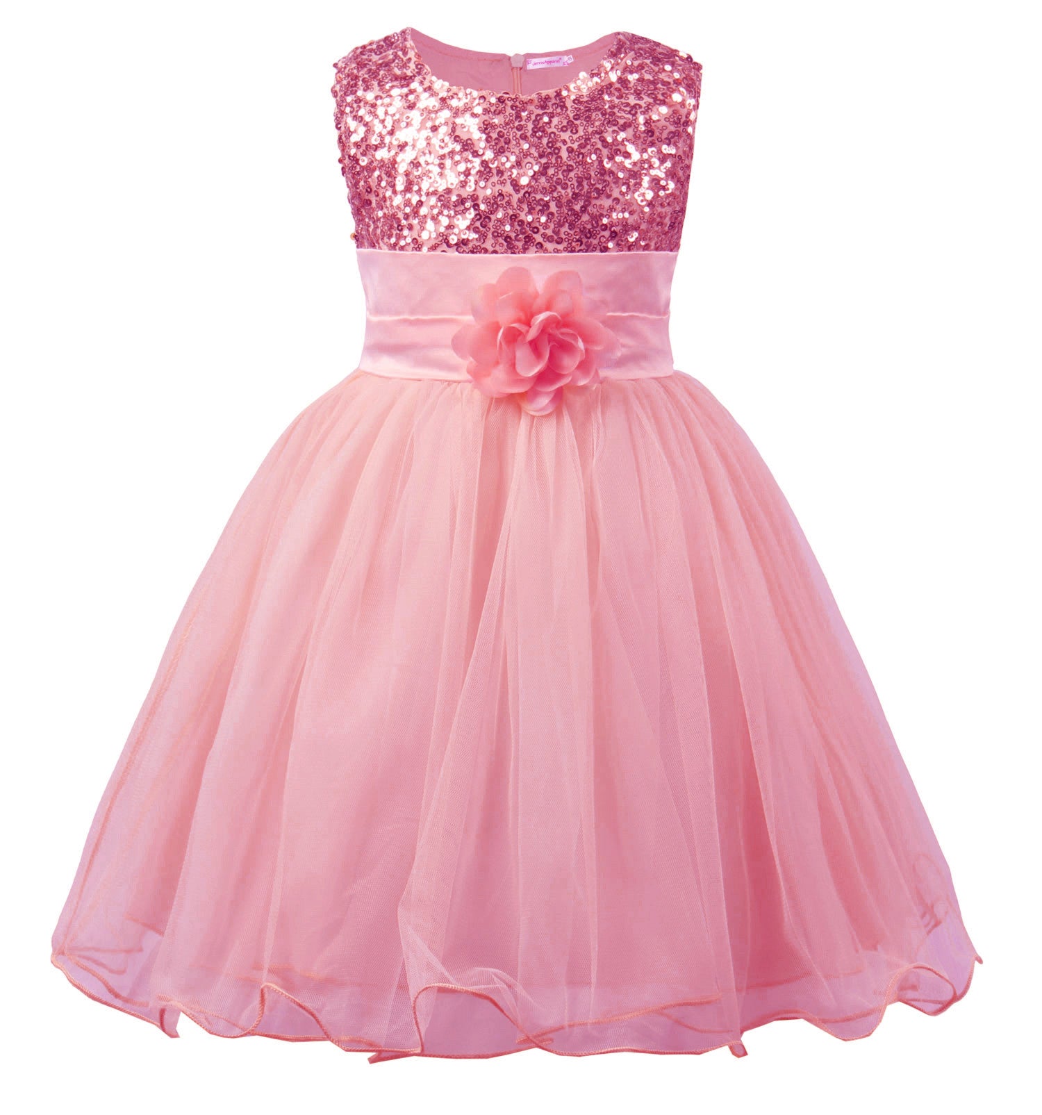 Little Girls' Sequin Mesh Flower Ball Gown Party Dress Tulle Prom Rose ...