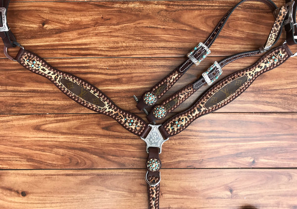 Klassy Cowgirl Leather Headstall & Breast Collar Set w/ Louis