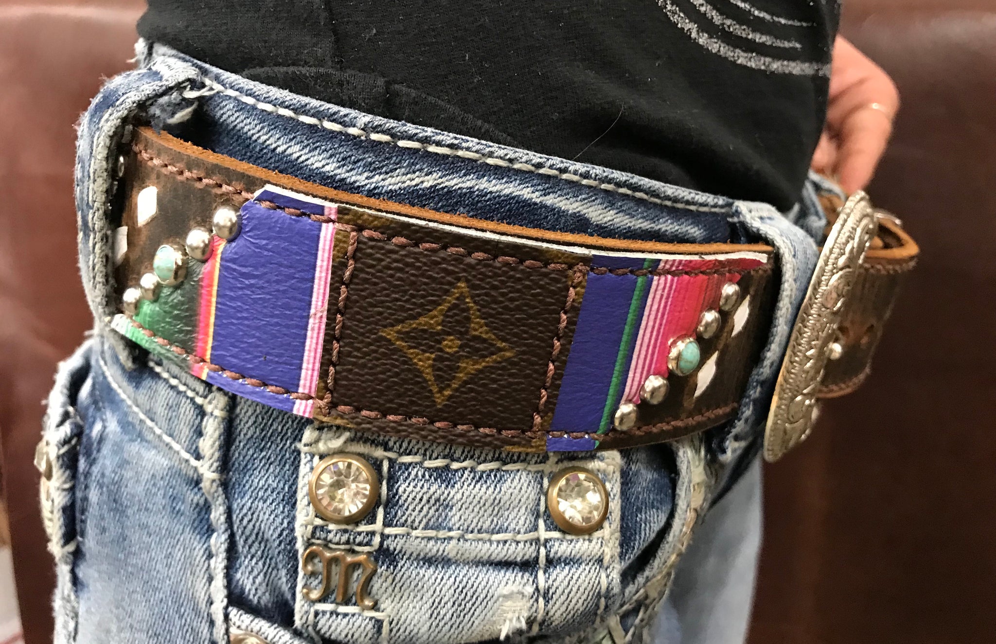 Serape leather with repurposed Louis Vuitton overlay | Rockn&#39;Wilsons
