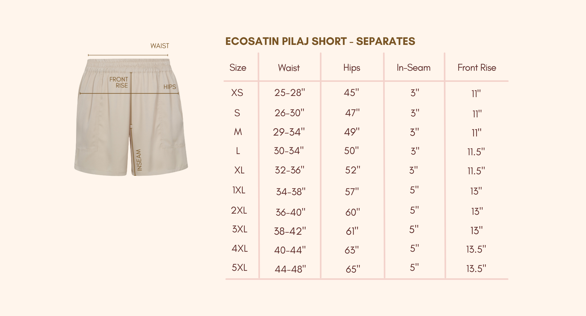 Ecosatin Pilaj Short - Separates
