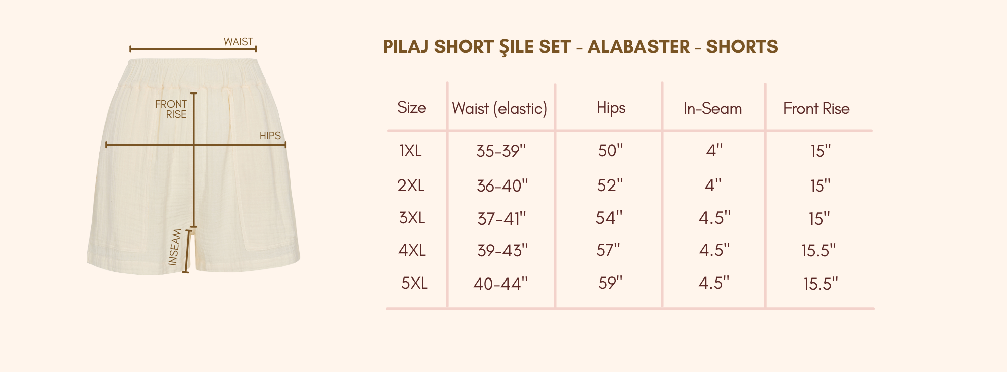 Pilaj Short Sile Set - Alabaster Shorts