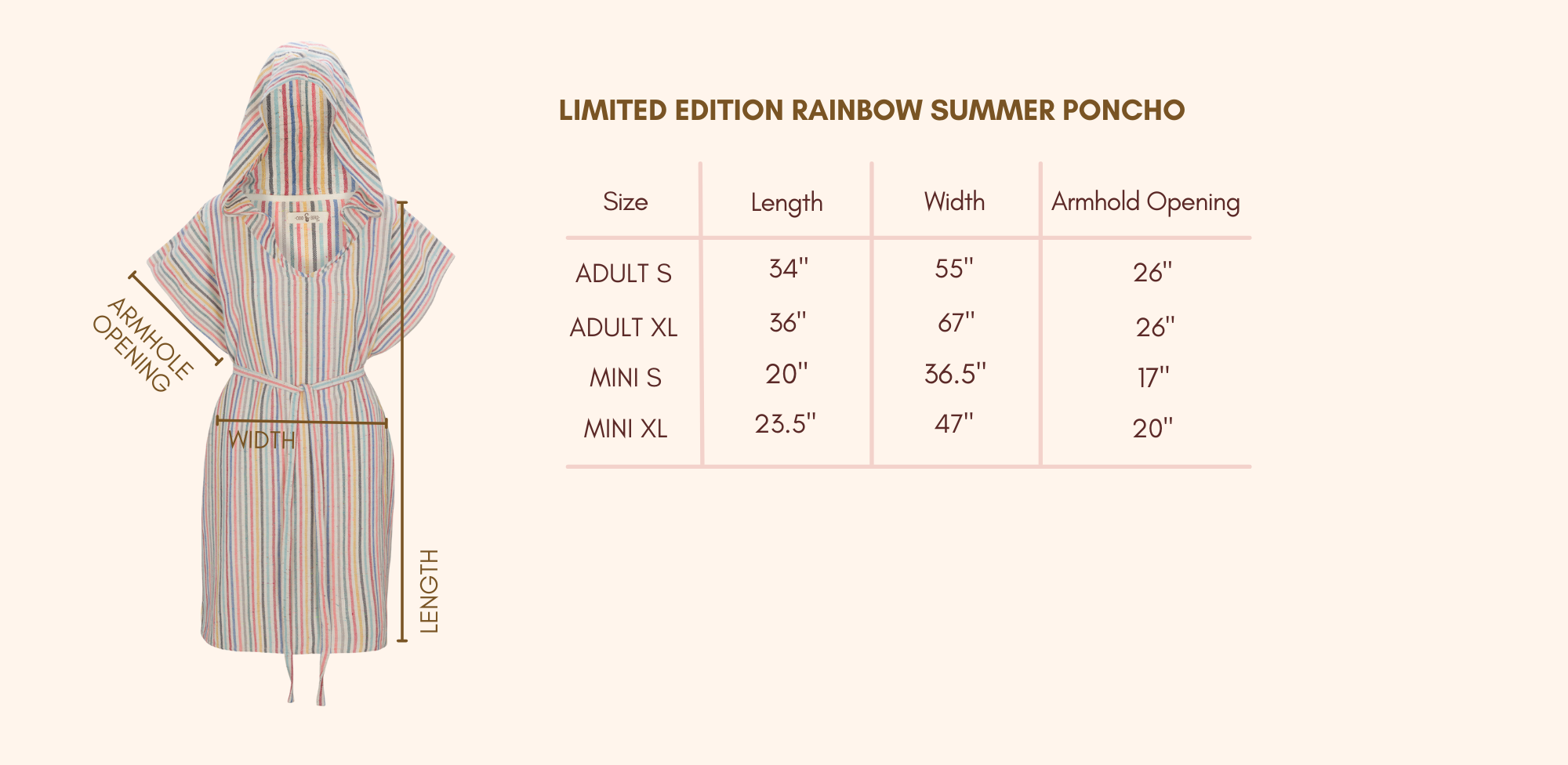 Limited Edition Rainbow Summer Poncho