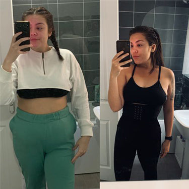 Corset training results before and after