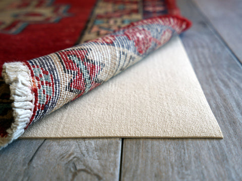 A thin profile, closed weave rug pad is perfectly suited for high end rugs