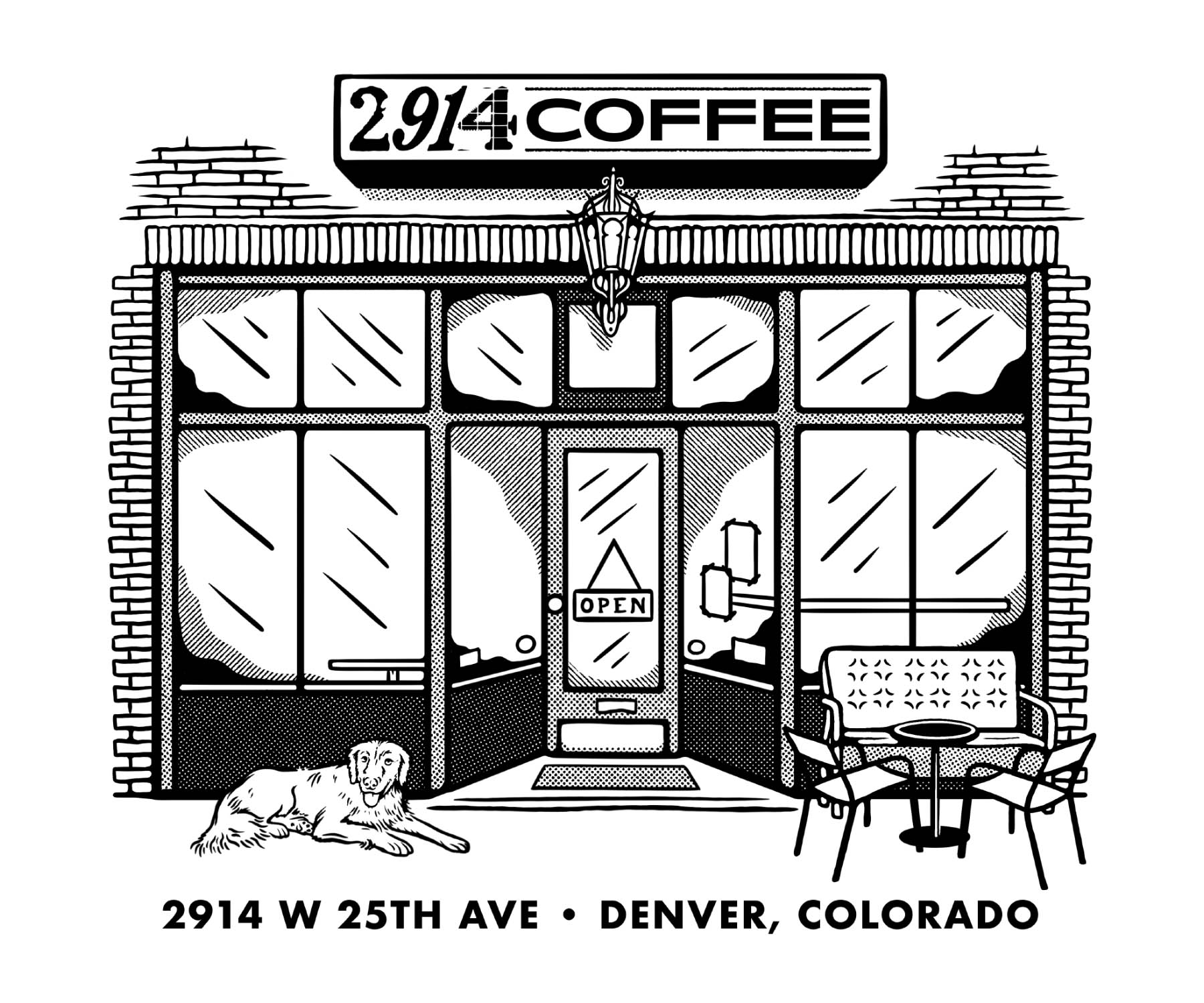 akyros art and design 2914 coffee storefront illustration