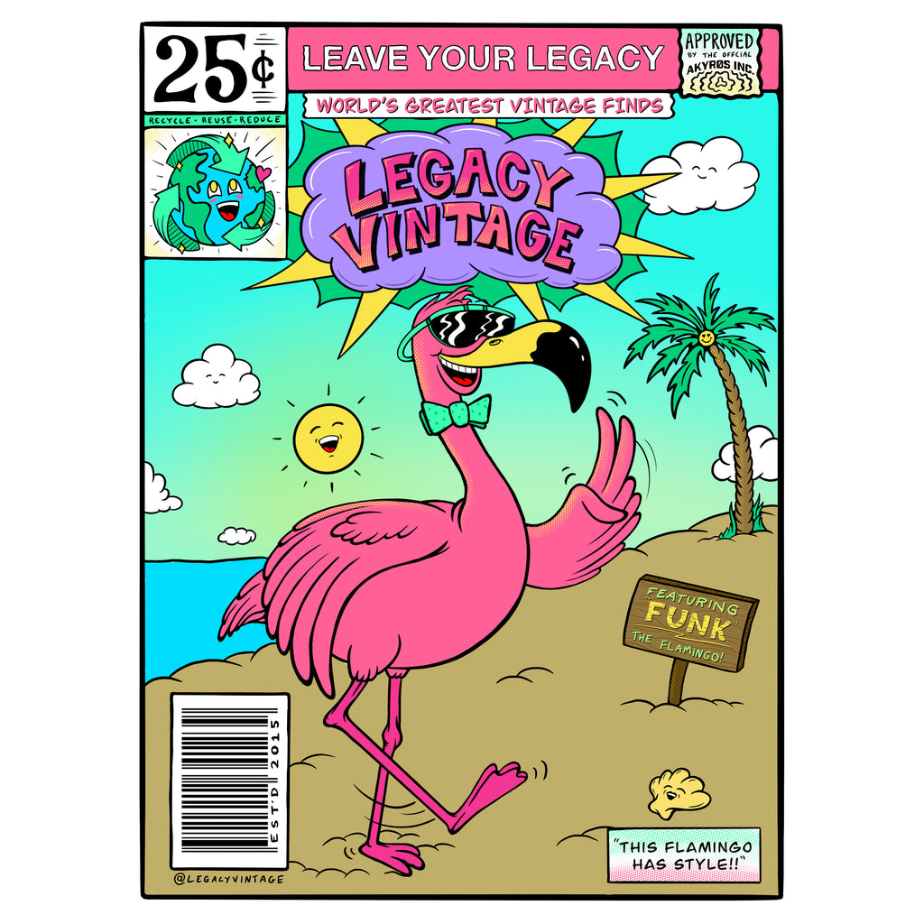Flamingo Mascot Magazine Cover Legacy Vintage Akyros Art & Design