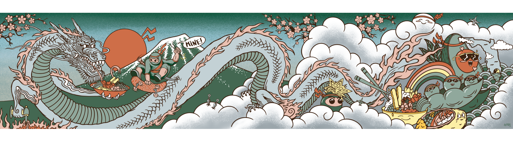 Sus Hi Dragon Mural Design