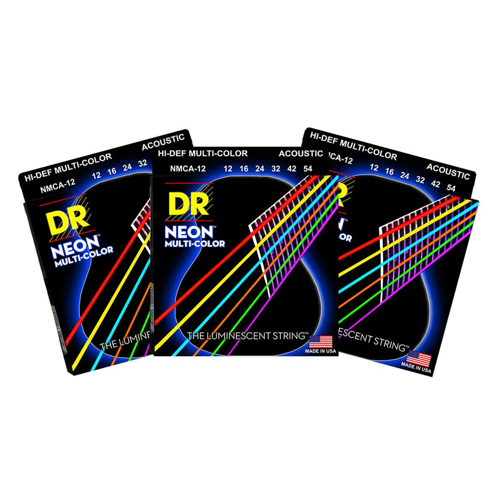 3 Sets Dr Strings Nmca 12 Neon Hi Def Multicolor Medium 12 54