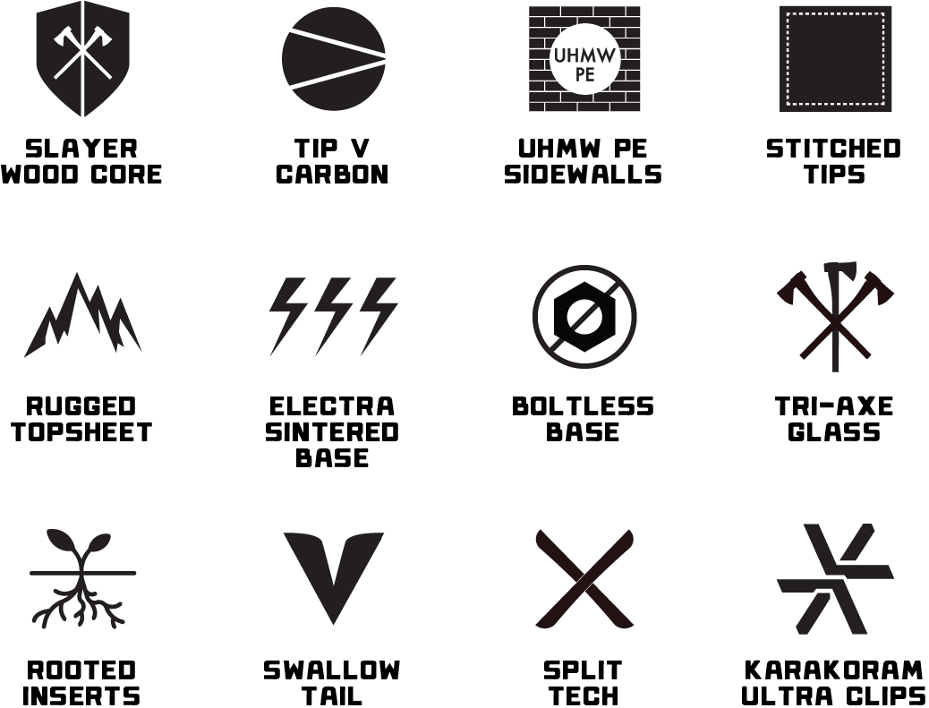 Weston Japow Splitboard Tech Icons