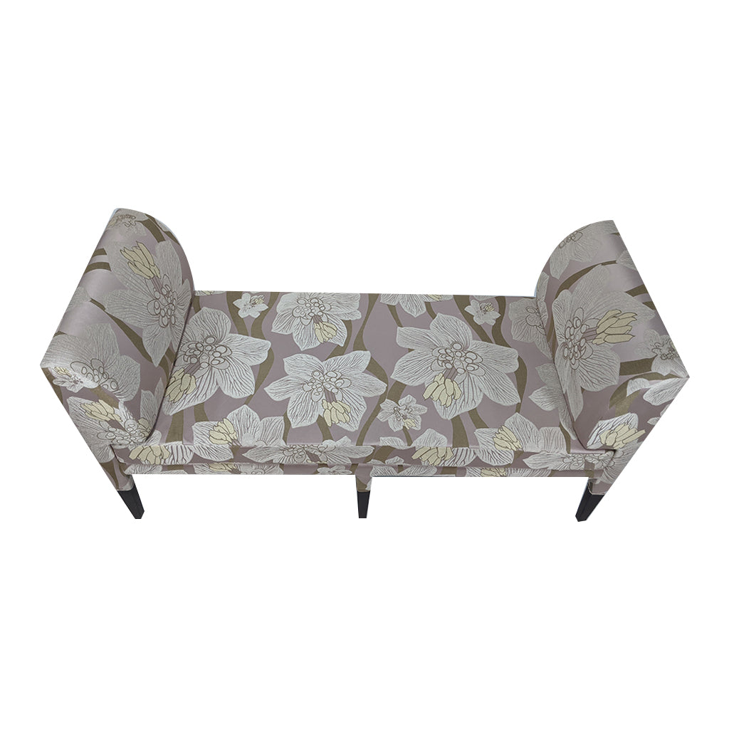Hayworth Bench<br><small>Finish: Cacao</small><br><small>Fabric: COM</small><br><small>by @digsdesignco</small>