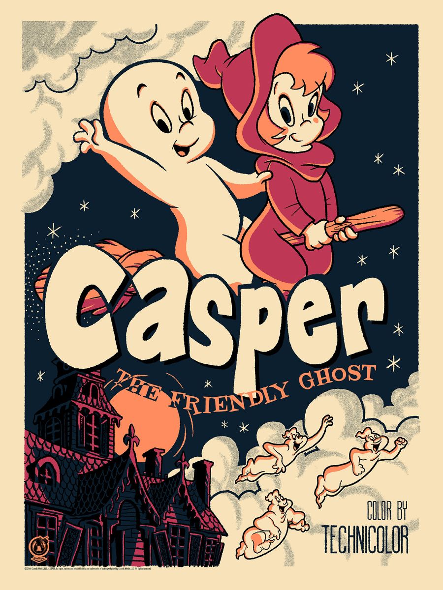 Casper The Friendly Ghost Regular And Vintage Variant Set Mad Duck Posters 