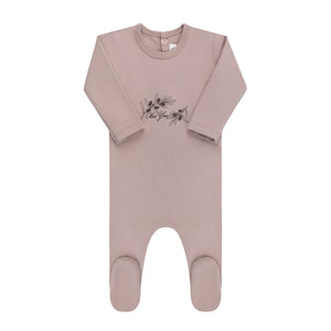 Ely's & Co Mauve Modal Olive You Footie - Little Loungers