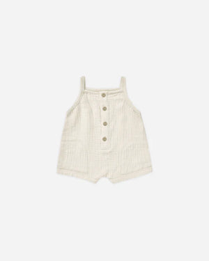 Quincy Mae Natural Oakley Romper - Little Loungers