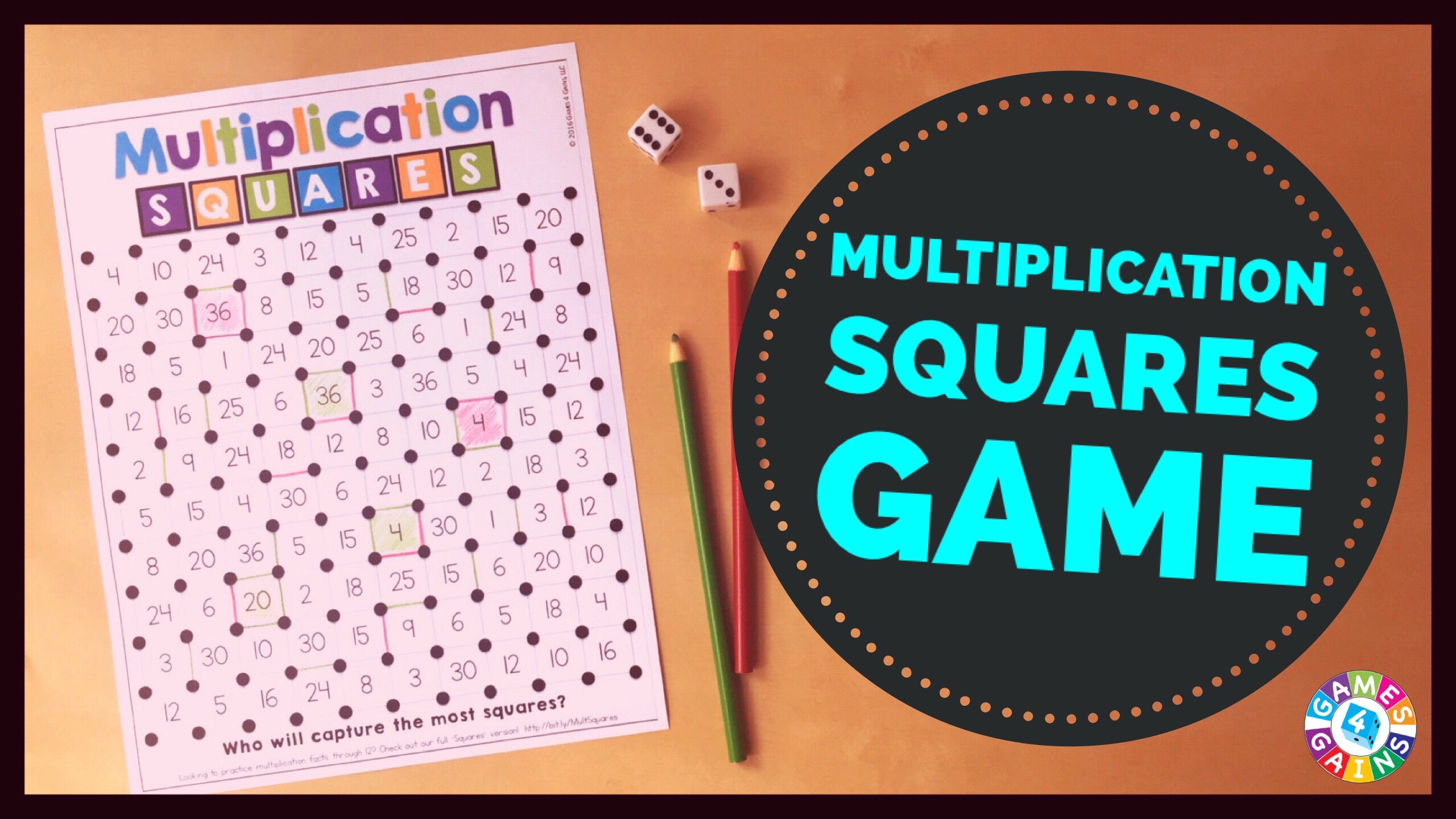We've "Mathified" The Squares Game! – Games 4 Gains