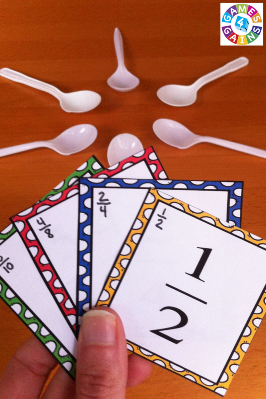 Check out this fun, low-prep equivalent fractions game to use in your math centers!