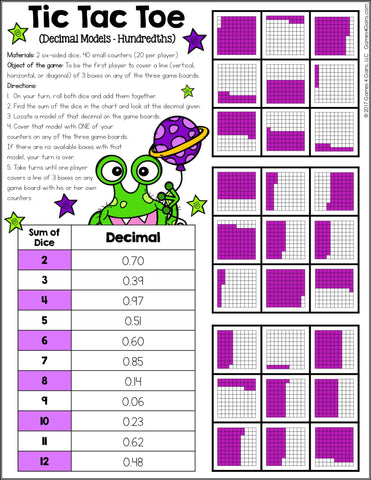 4th grade decimals games pack games 4 gains