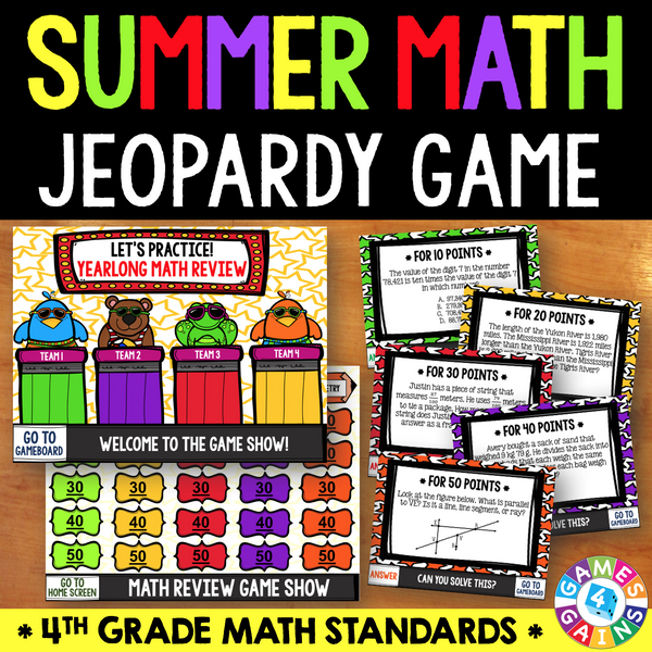 Jeopardy Math Review Game - 4th Grade – Games 4 Gains