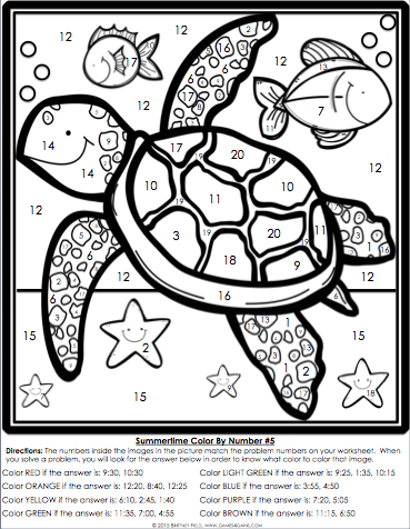 ColorbyNumber Math Review for 2nd Grade Games 4 Gains