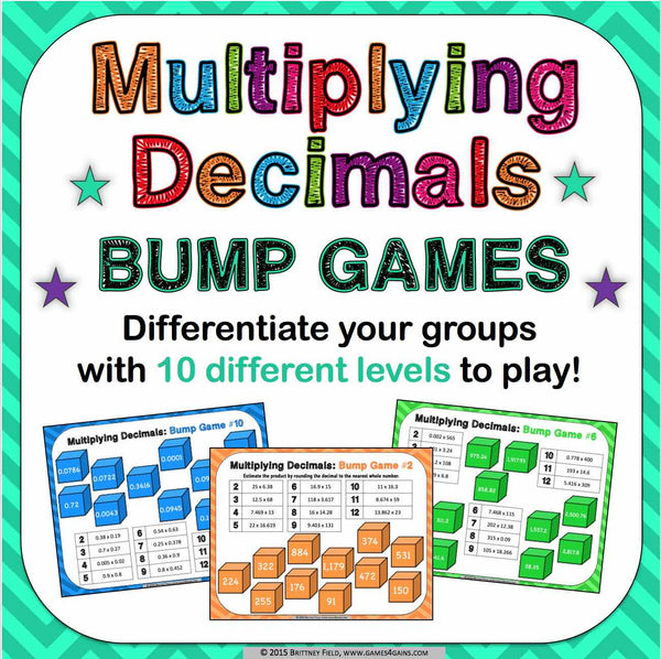 Multiplying Decimals Bump Games – Games 4 Gains