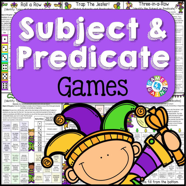 Subject and Predicate Games – Games 4 Gains