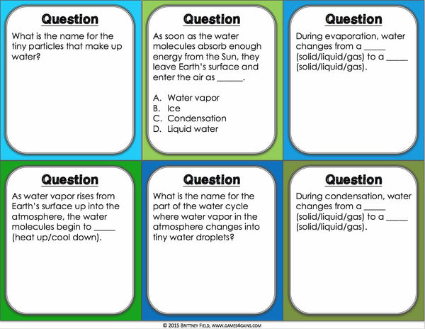 Water Cycle Board Game – Games 4 Gains