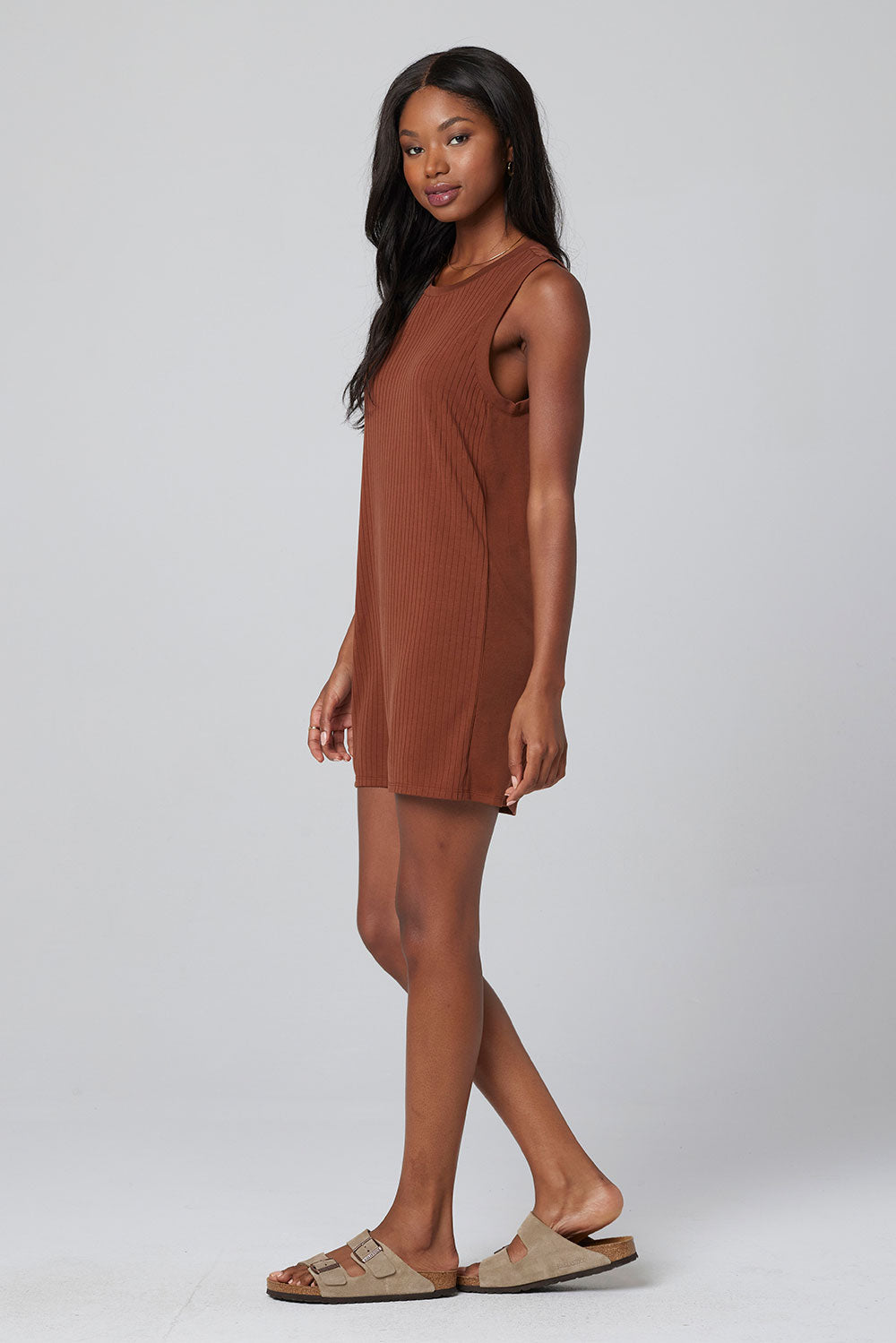 Skin Worldwide Pima Cotton Stretch Rib Isha Tank Dress with Shelf