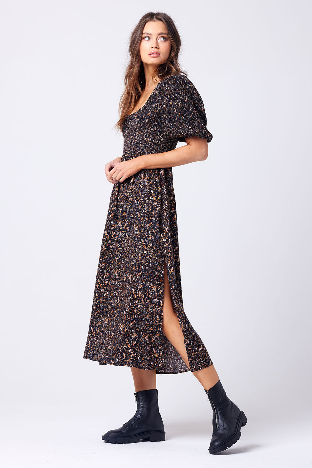 Saltwater Luxe Shali Midi Dress  Black Floral, Designed in the USA – Twang  & Pearl