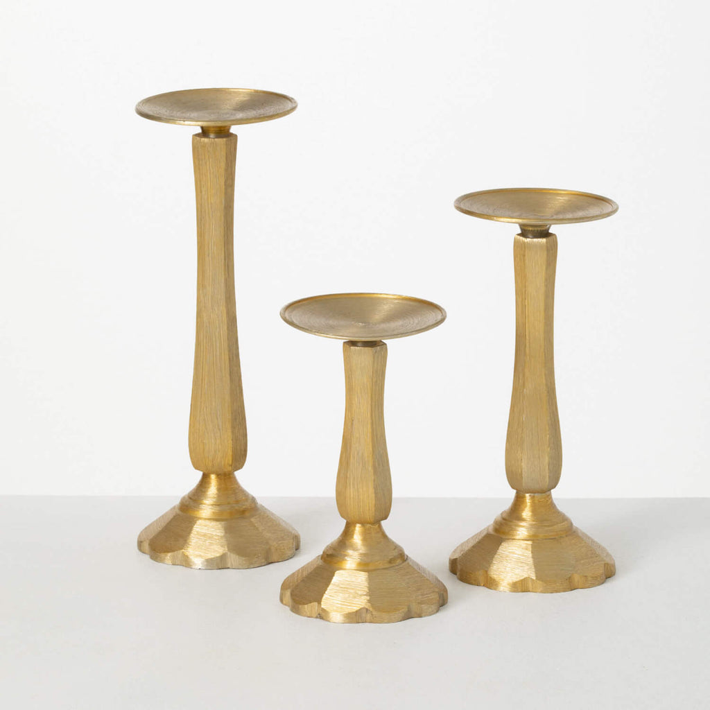 Victorian Brass Candlesticks, Candle Holders, Brass Beehive Style  Candlesticks 