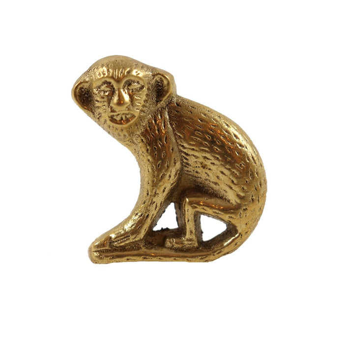 Brass Peppin Monkey Drawer Pull Candlestock