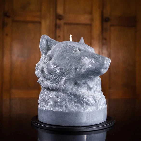 Beeswax & Soy Wax Wolf Head Candle – Candlestock