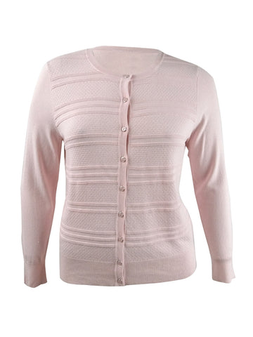 Charter Club Women's Textured Cardigan (XL, Misty Pink)