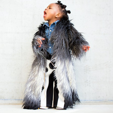 Blanco Noir Snow Faux Fur Coat Limited